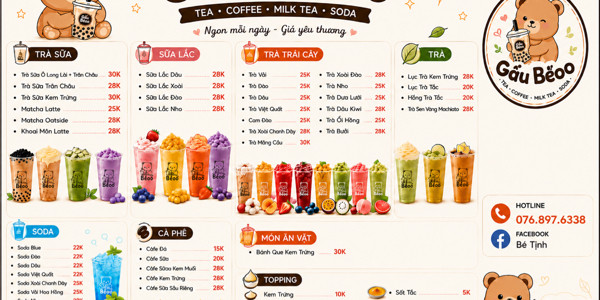 Gấu Béoo - Trà Trái Cây, Trà Sữa & Soda