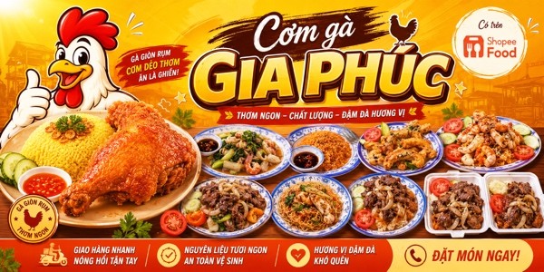 Gia Phúc - Cơm Gà Xối Mỡ & Hủ Tiếu Xào - Cầu Vượt Hương Lộ 2
