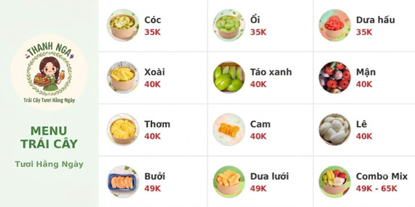 Trái Cây Cắt Sẵn & Nước Ép Thanh Nga
