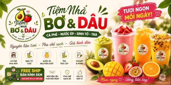 Tiệm Nhà Bơ & Dâu - Cà Phê, Sinh Tố & Nước Ép - Cách Mạng Tháng Tám
