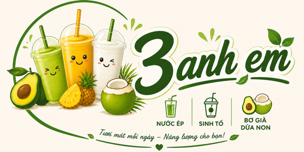 Bơ Già Dừa Non, Sinh Tố & Nước Ép - 3 Anh Em - 138 Xuân Diệu