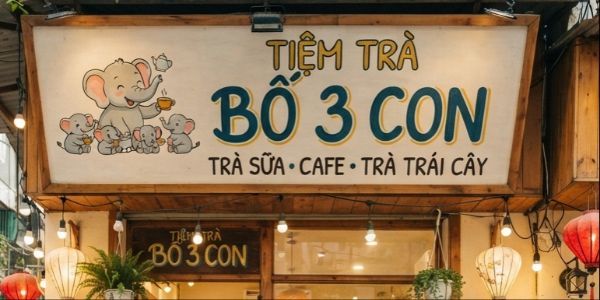 TIỆM TRÀ BỐ 3 CON - Trà Sữa & Coffee - 69 Trần Quý Khoách