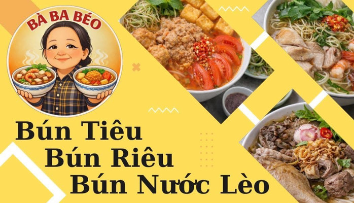 BÚN BÀ BA BÉO - NƯỚC LÈO, TIÊU & RIÊU ỐC - Khu Ẩm Thực 5A