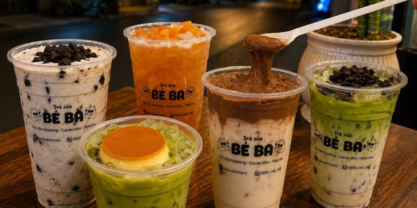 Bé Ba - Trà Sữa, Cacao Dẻo & Matcha - Năm Châu