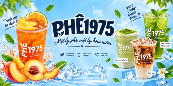 Phê 1975 - Matcha Latte, Trà Sữa Socola & Trà Đào Cam Sả
