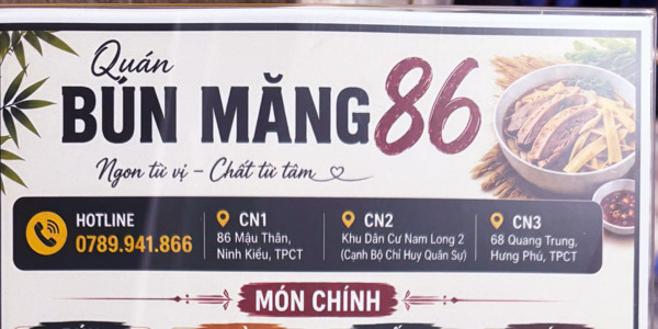 Bún Măng Vịt 86 Chi Nhánh Quang Trung