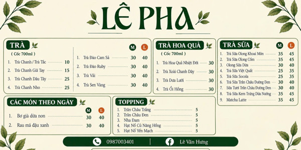 Lê Pha - Trà & Trà Sữa - Thôn Như Phượng Hạ