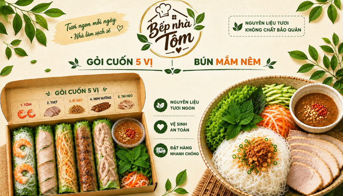 Bếp Nhà Tôm - Gỏi Cuốn 5 Vị & Bún Mắm Nêm - Trần Khánh Dư