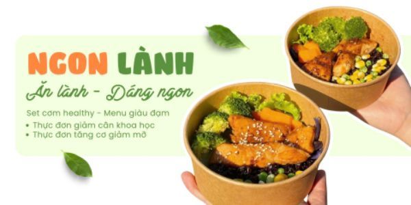 Ngon Lành Healthy - Eat Clean Giảm Cân, Cơm Gạo Lứt & Salad Ức Gà