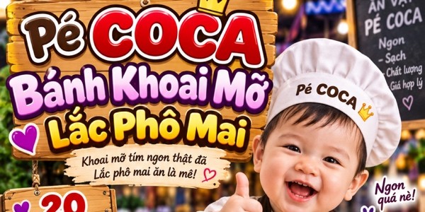Khoai mỡ lắc phô mai - Pé Coca