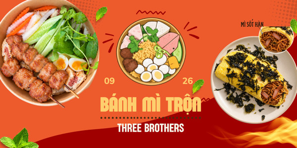 Three Brothers - Bánh mì trộn, Mì trộn sốt Hàn cuộn trứng & Sandwich phô mai