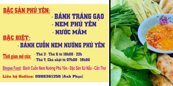 Bánh Cuốn Nem Nướng Phú Yên - Đặc Sản Xứ Nẫu - Cần Thơ