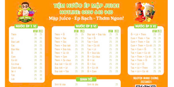 Tiệm Nước Ép Mập Jucie - Thủ Khoa Huân