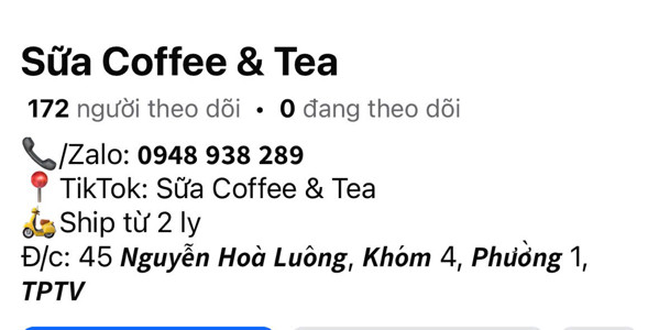 Sữa Coffee & Tea