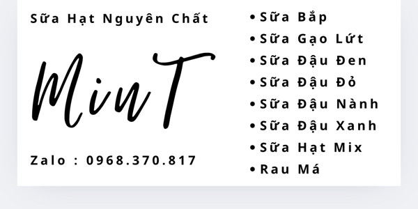 MinT - Sữa Hạt Nguyên Chất - Lương Định Của